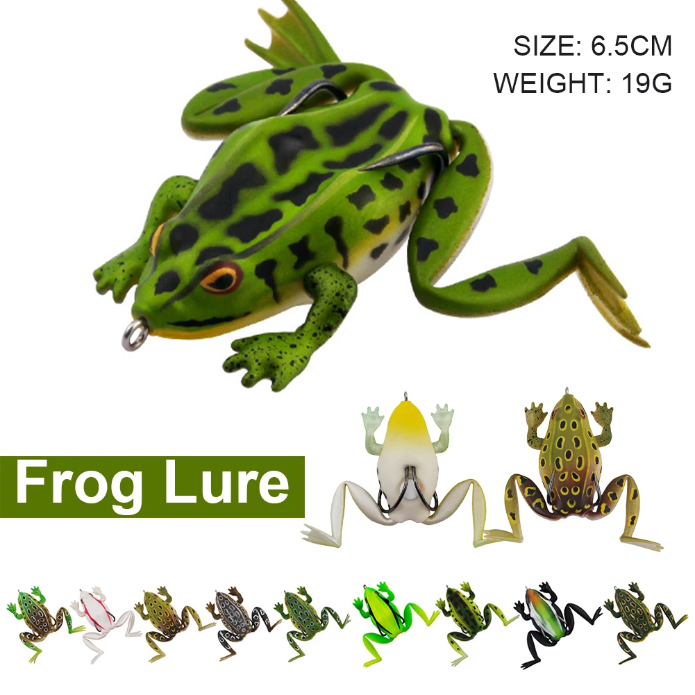 

Frog Lure Soft Bait 6.5cm/19g Bass Trout Fishing Lure Realistic Silicone Thunder Frog Freshwater Saltwater Fishing Tackle