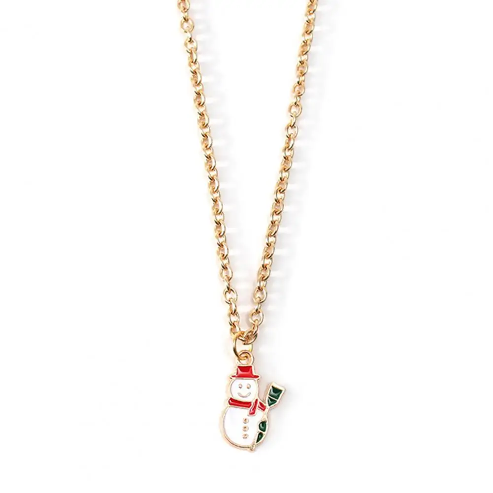 

Stylish Necklace Chain Decorative Gift Christmas Tree Stocking Snowman Hat Necklace Women Necklace Pendant Necklace