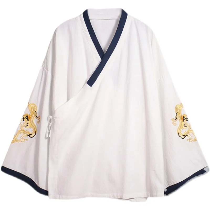 Традиционное китайское платье с вышивкой мужская одежда Hanfu кардиган в