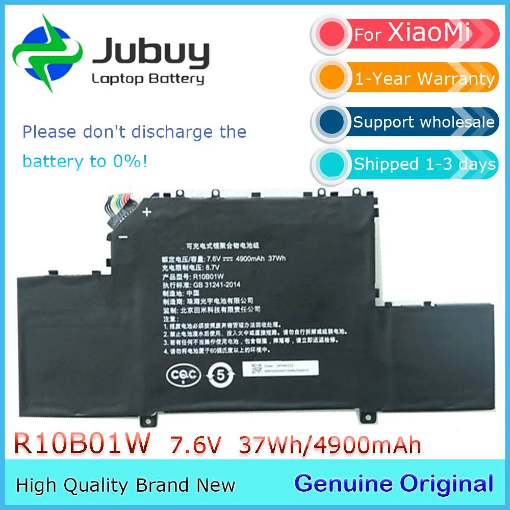 R10B01W 7 6 В 37 Втч Оригинальный аккумулятор для ноутбука Xiaomi Air 12 5 дюймов 161201 -01 -AA -AQ