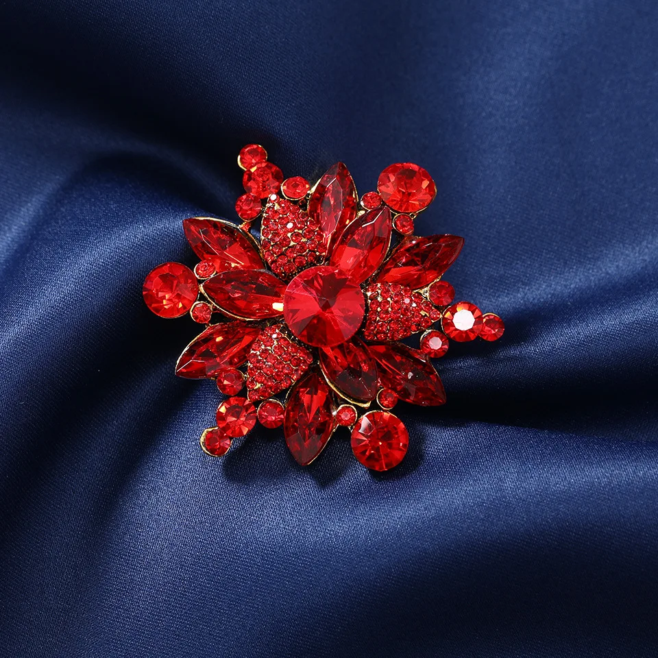 Новая Винтажная модная Геометрическая Великолепная Цветочная стеклянная брошь