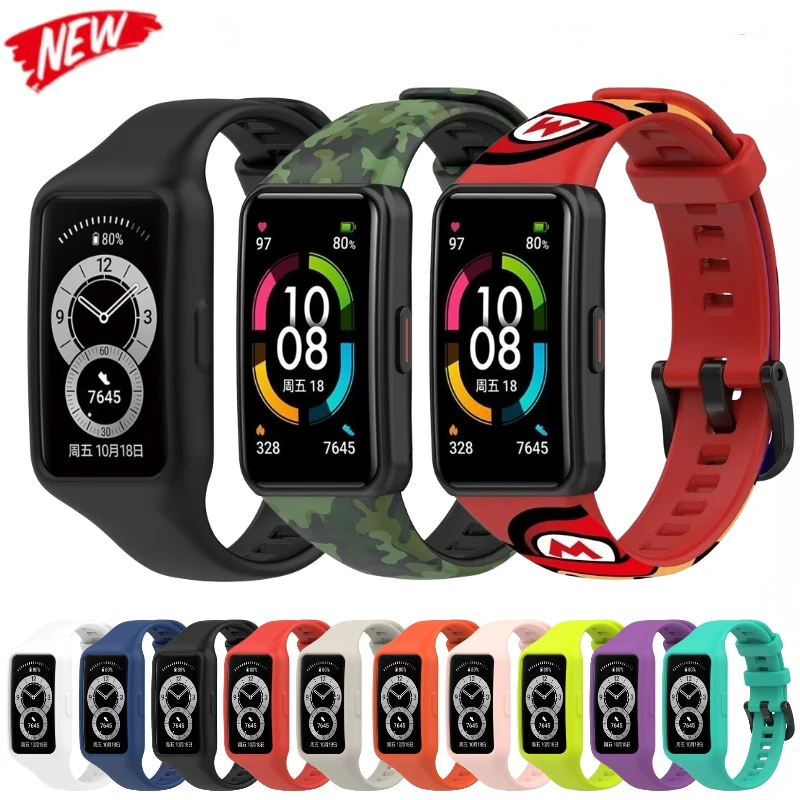 Силиконовый ремешок для Huawei Band 6 Pro/Honor два в одном противоударный сменный браслет