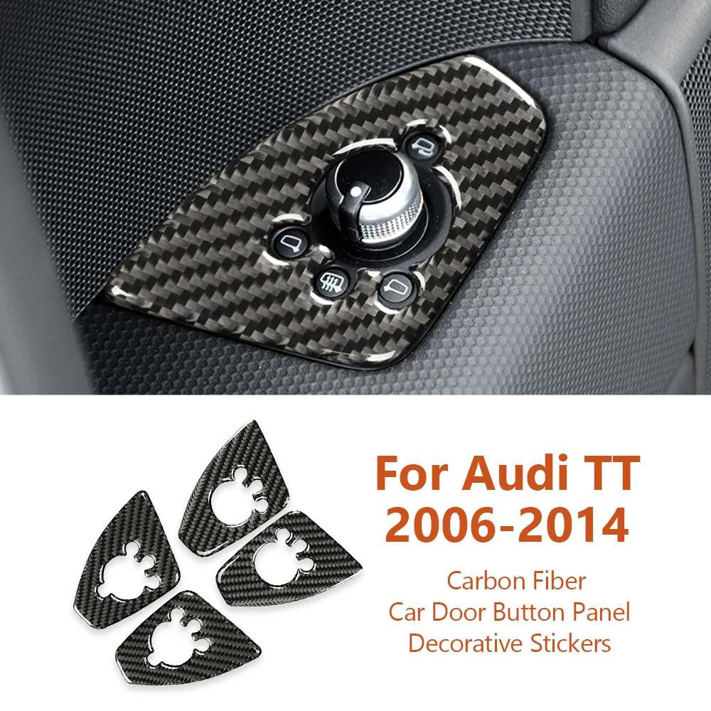 

For Audi TT 8n 8J MK123 TTRS 2006-2014 Carbon Fiber Car Door Button Panel Decorative Stickers Auto Interior Modify Accesorios