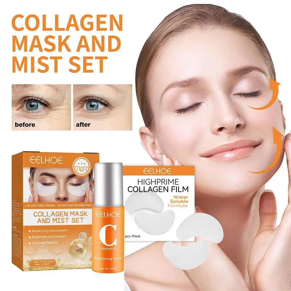 

Collagen Soluble Film Eye Zone Mask Vitamin Patches Hyaluronic Acid Moisturizing Firming Face Dark Circles Korean Cosmetic