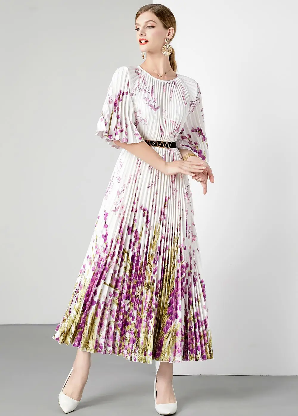 

Женская юбка с цветочным принтом, юбка из шелка тутового шелкопряда, лето 2023