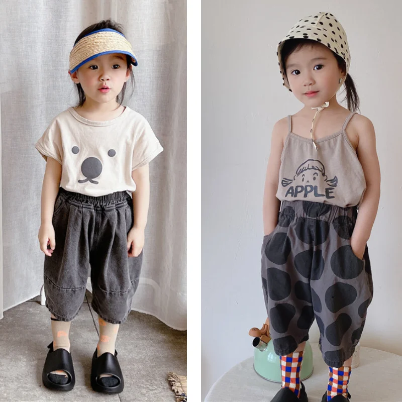 

Unishuni Girls T-Shirts 100% Cotton Short Sleeve Clothes for Girls Boys Casual Summer Clothing Korean Style Kid’s Tees Freeship
