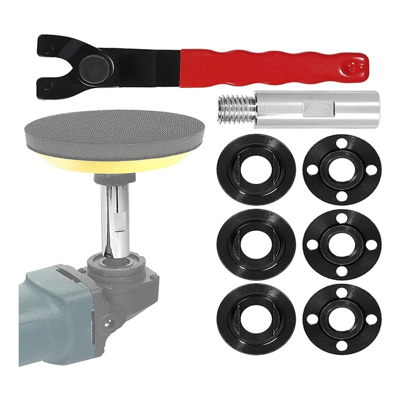 

Насадки для угловой шлифовальной машины, гаечный ключ, Фланцевая гайка и Удлинительный вал, набор из 8 деталей для 5/8-11 шлифовальных электроинструментов