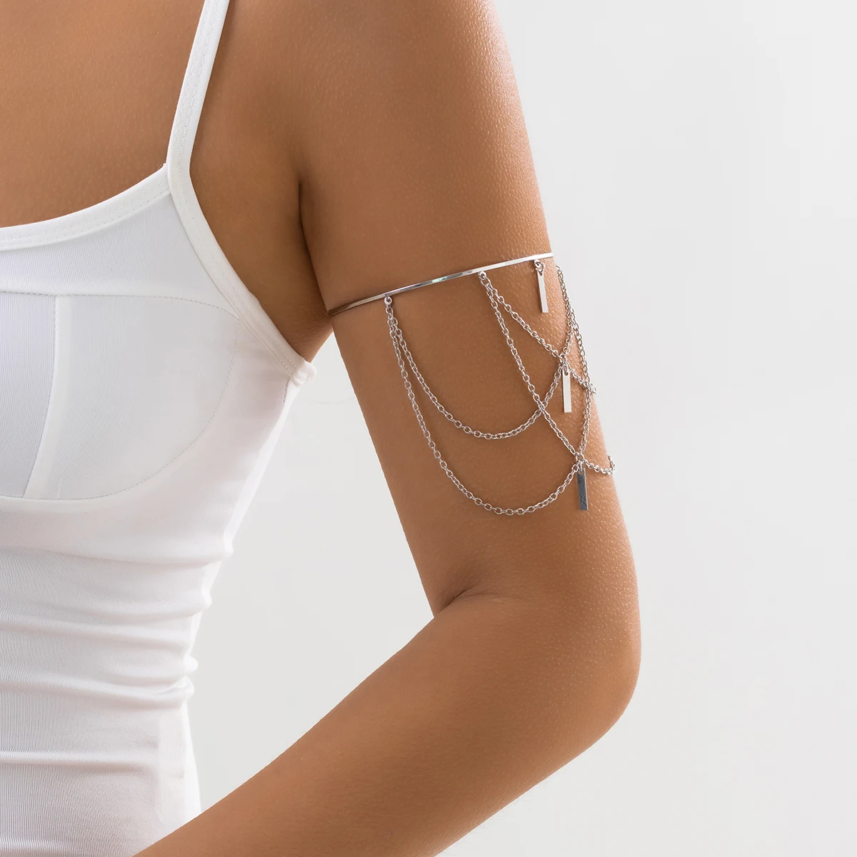 Фото Ingemark винтажная многослойная палка с кисточкой, подвеска на верхнюю руку, Женская Длинная цепочка, браслет на руку, ювелирные изделия №3