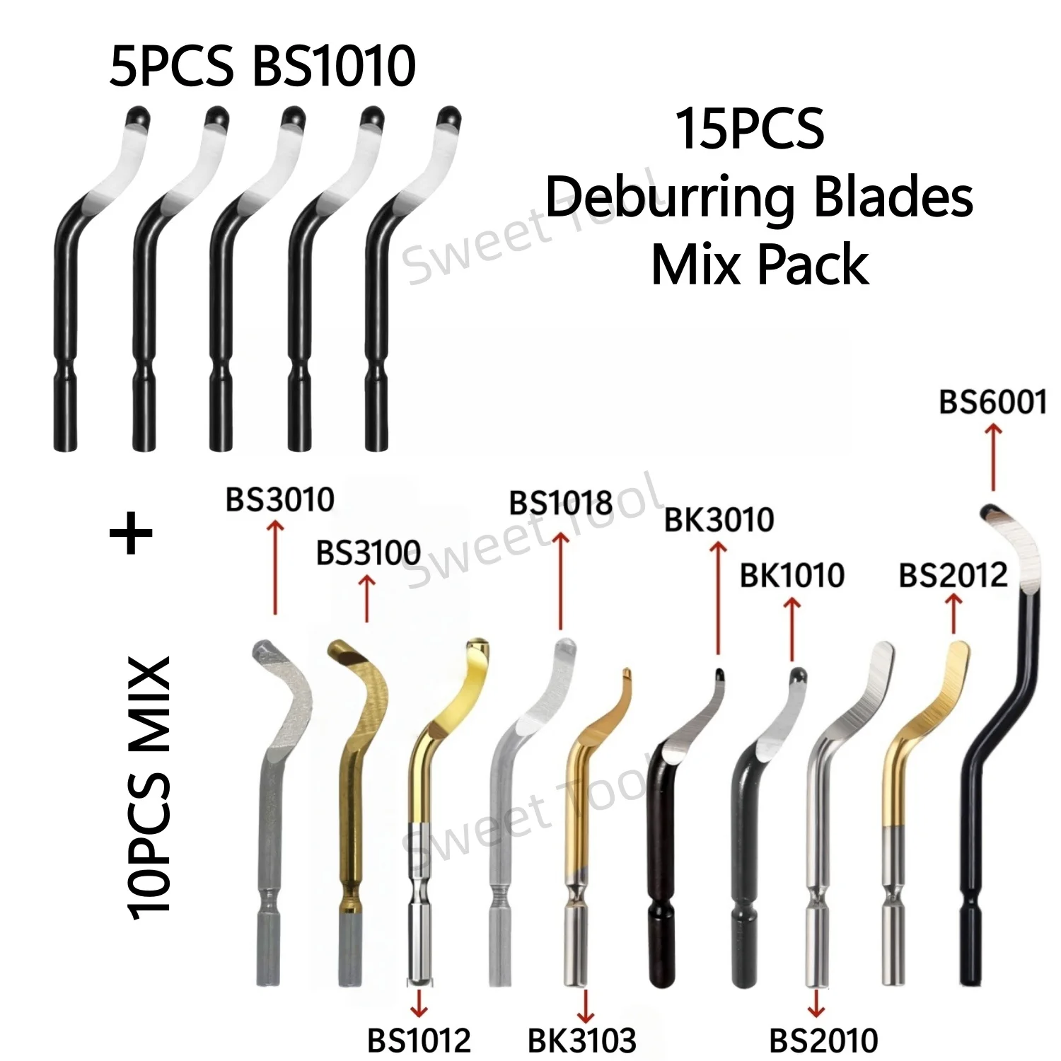 

Набор из 15 вращающихся лезвий для очистки резьбы BS1010, BS1012, BS1018, BK3010