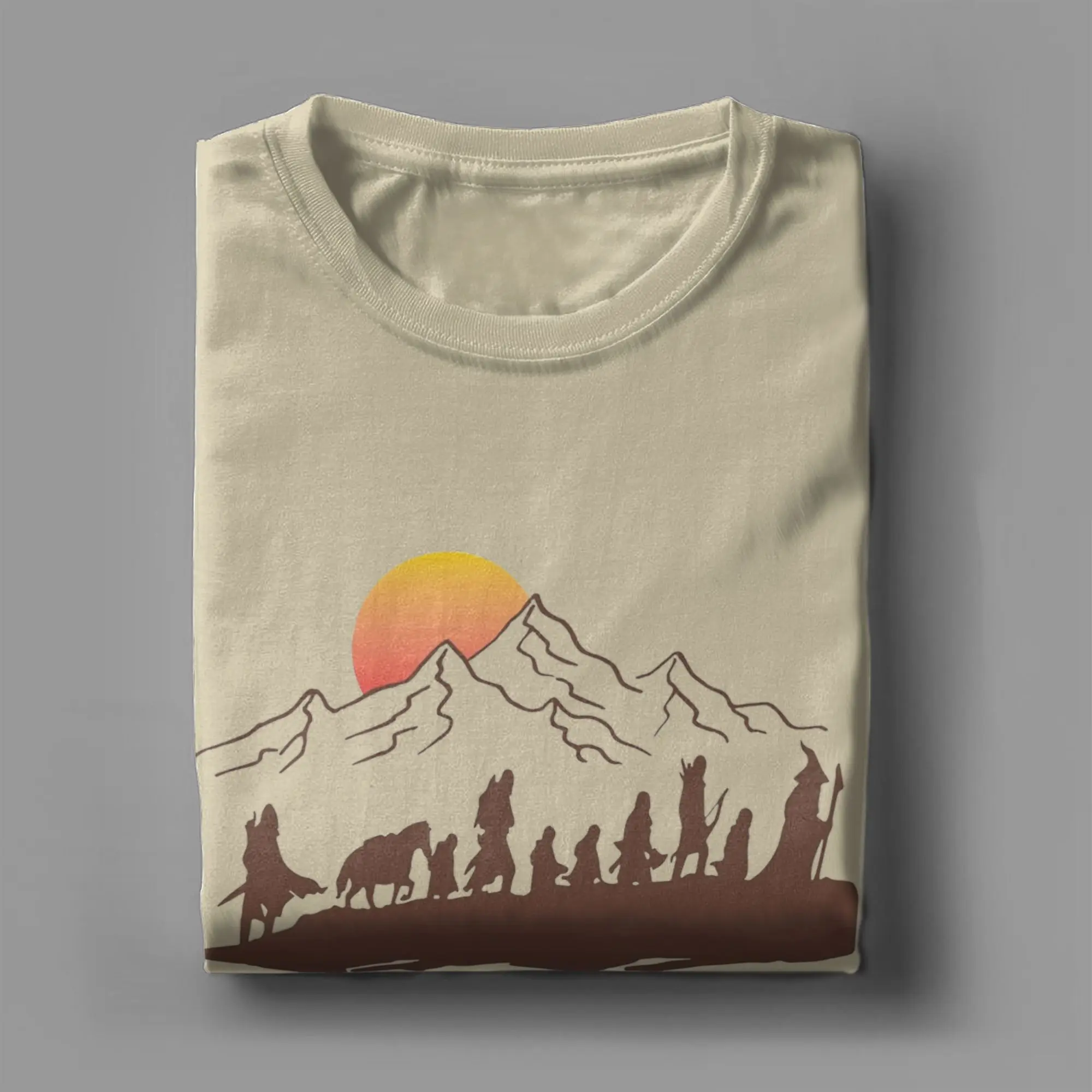 Фото The Fellowship L-Lords Of The R-Rings T Shirts Men Pure Cotton Funny T-Shirts Round Neck  Tee Shirt Short Sleeve Clothes Summer №4