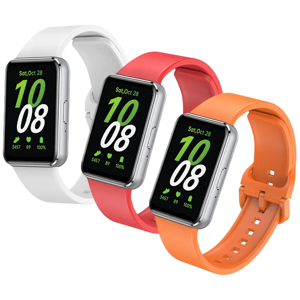 Спортивный силиконовый ремешок для смарт-часов Samsung Galaxy Fit3 R390 сменный на запястье