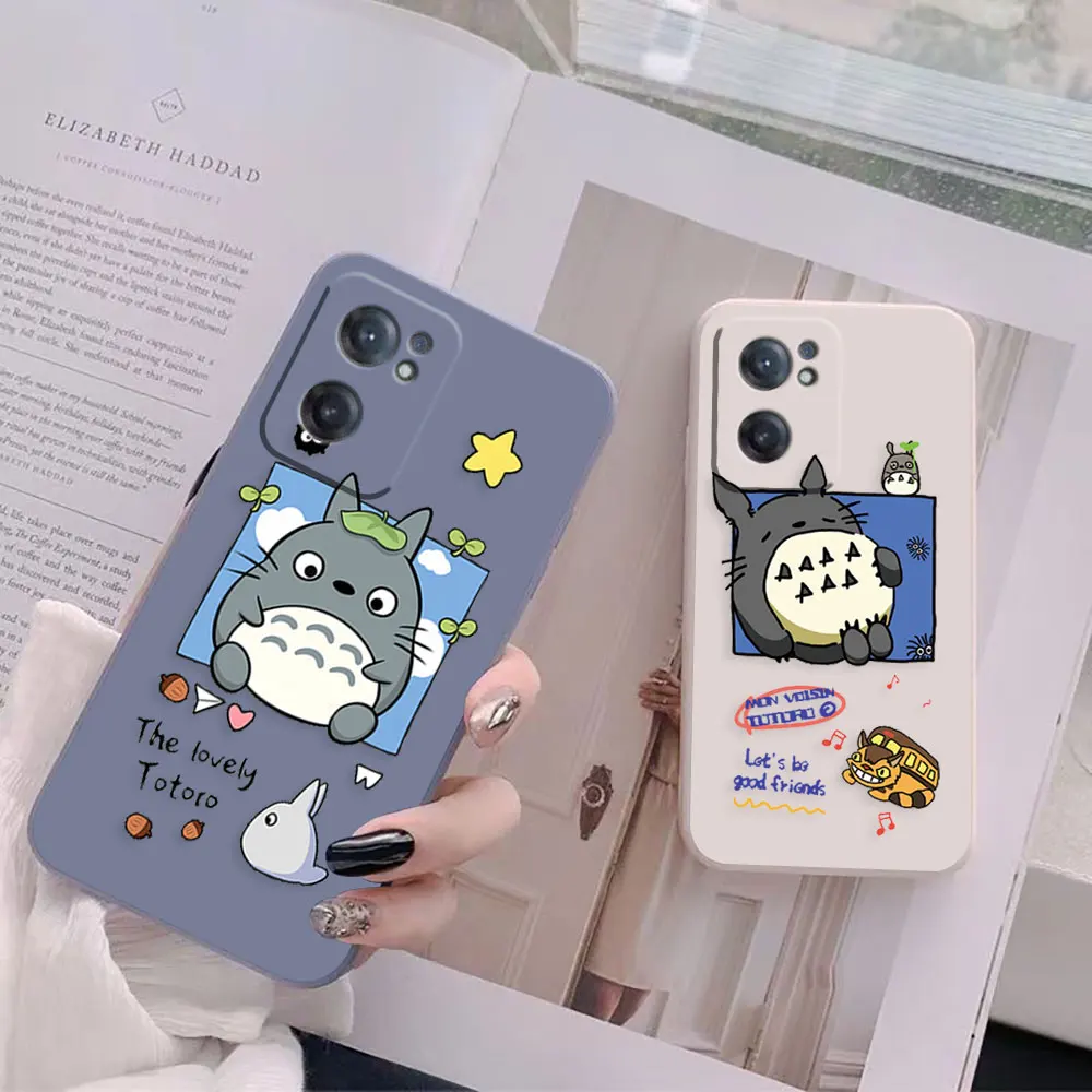 Spirited Away Totoro Phone Case For Oneplus 11 10 9 9R 9RT 8 8T 7 7T ACE 2 2V NORD CE 2 Lite Pro Colour Liquid Case Funda Shell