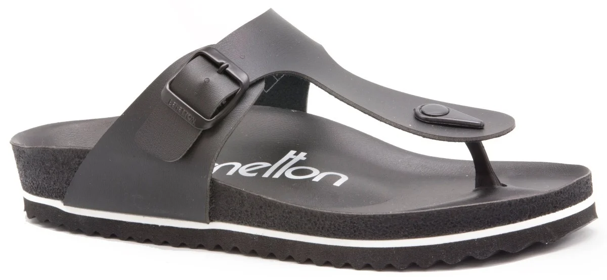 

United Colors of Benetton Bnt 22Y 1022 New Season Black Male Slippers Sandals Casual Comfortable Thong Günlük Use Beach