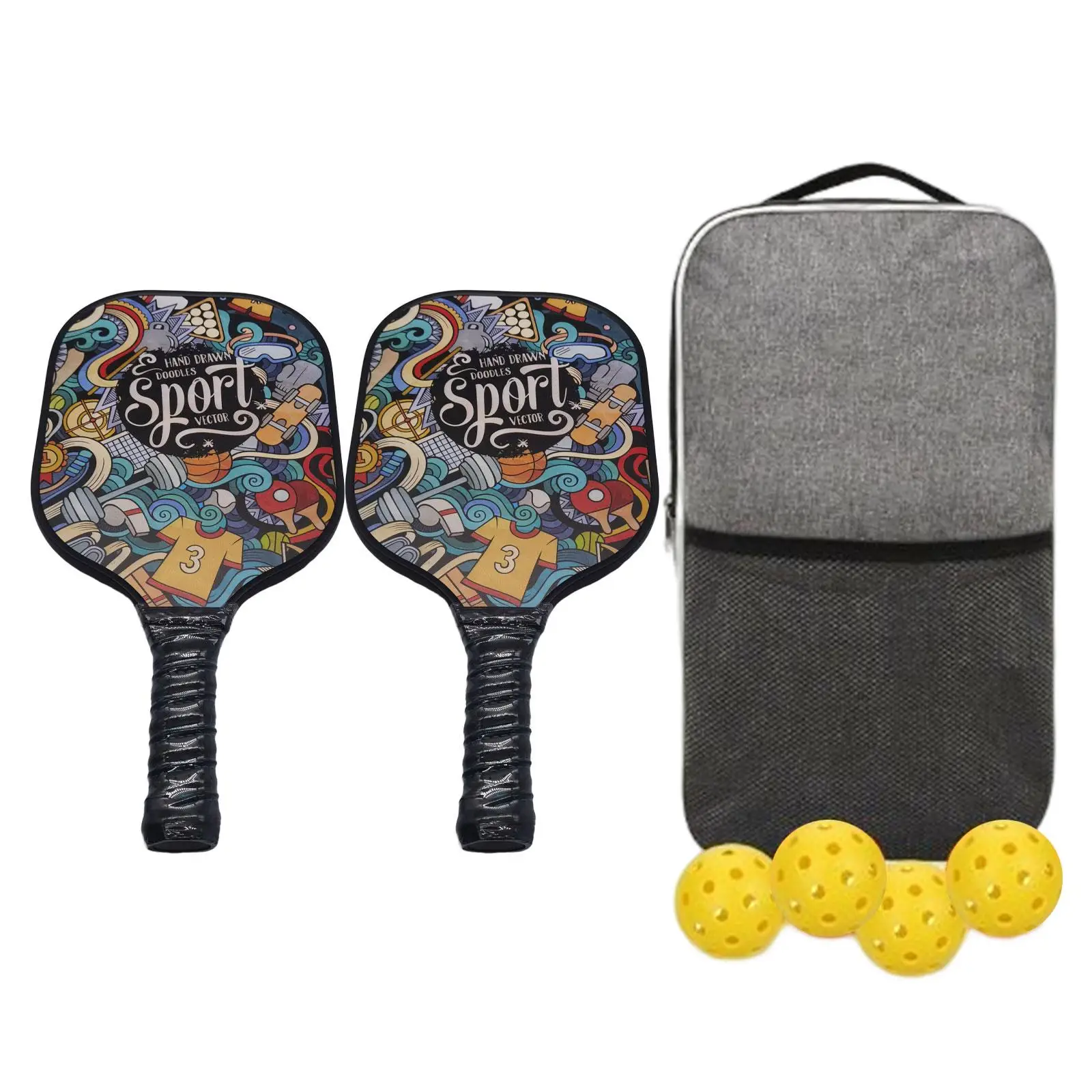 

Paddles Pickleball с 2 ракетами 4 Pickleballs портативная и удобная сумка для хранения