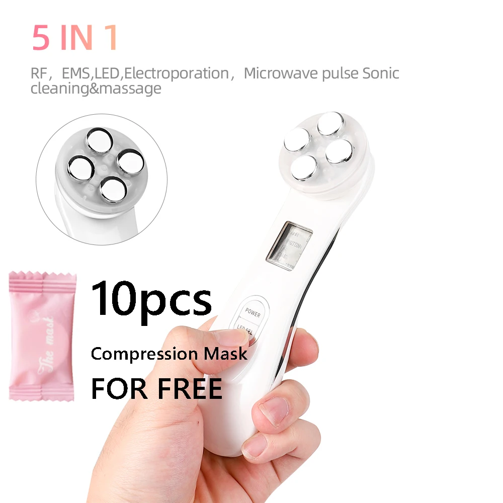 

5 In 1 Electric Radiofrequency Facial Beauty EMS LED Photon Tightening Mesotherapy Anti Aging Beauty Instrument Improve Wrinkle