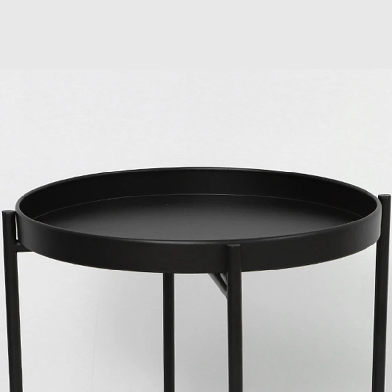 2-Ярусный круглый прикроватный столик металлический кофейный диван подставка