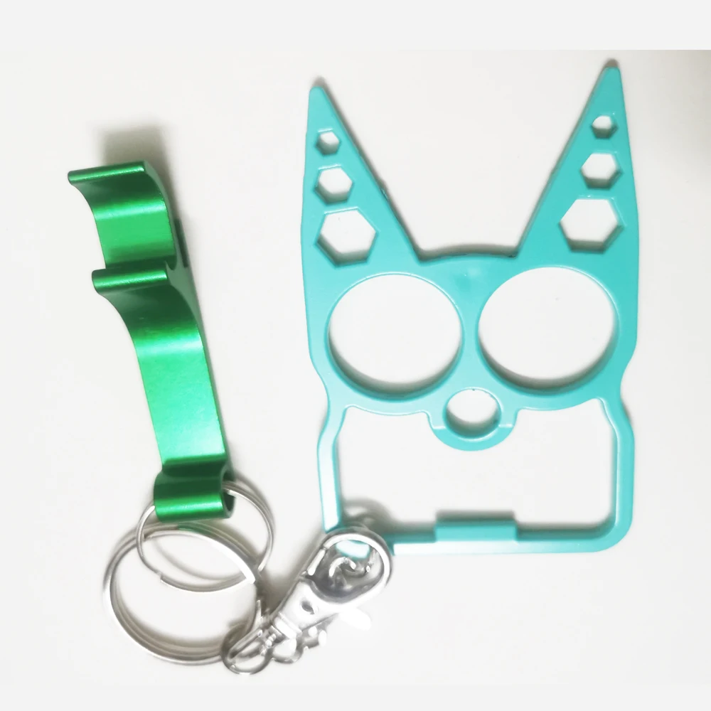 

Portable Cute Cat Bottle Opener Multifunction Outdoor Zinc Alloy Screwdriver Self Defense Keychain Kitchen Gadget Beer Tools