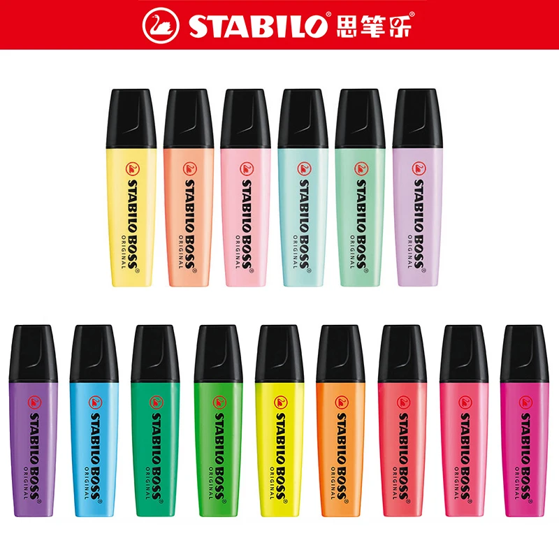 

15 Colors STABILO BOSS Original Highlighter Macaron Normal Colors Marker Pen wholesale stationery
