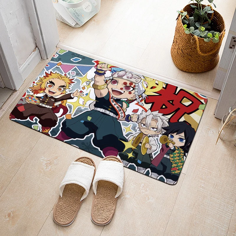 

Коврик для гостиной, искусственная замша, Противоскользящий коврик, украшение, аниме, рассекающий демонов, Kimetsu, ковры для комнаты Yaiba, молит...