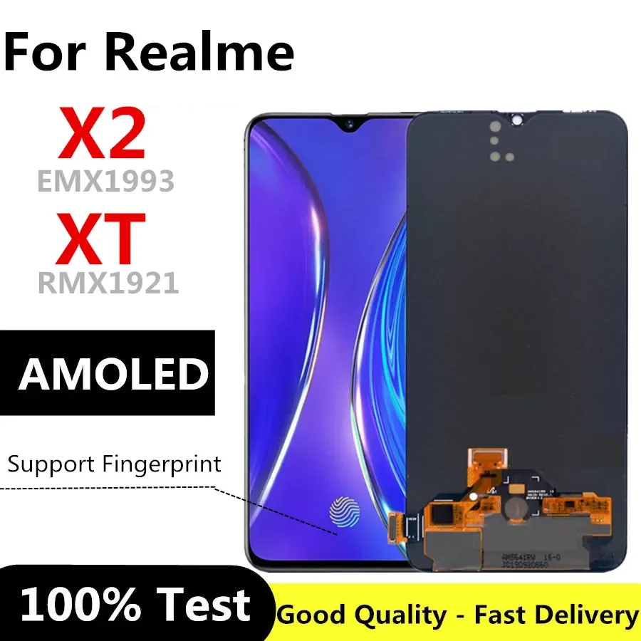 ЖК-дисплей AMOLED 6 5 дюйма для OPPO Realme X2 RMX1921 сенсорный экран дигитайзер экрана XT LCD