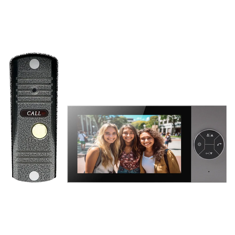 7-дюймовый IPS-экран, проводной видеодомофон, домофон, визуальный дверной звонок, домашний охранный дверной просмотрщик