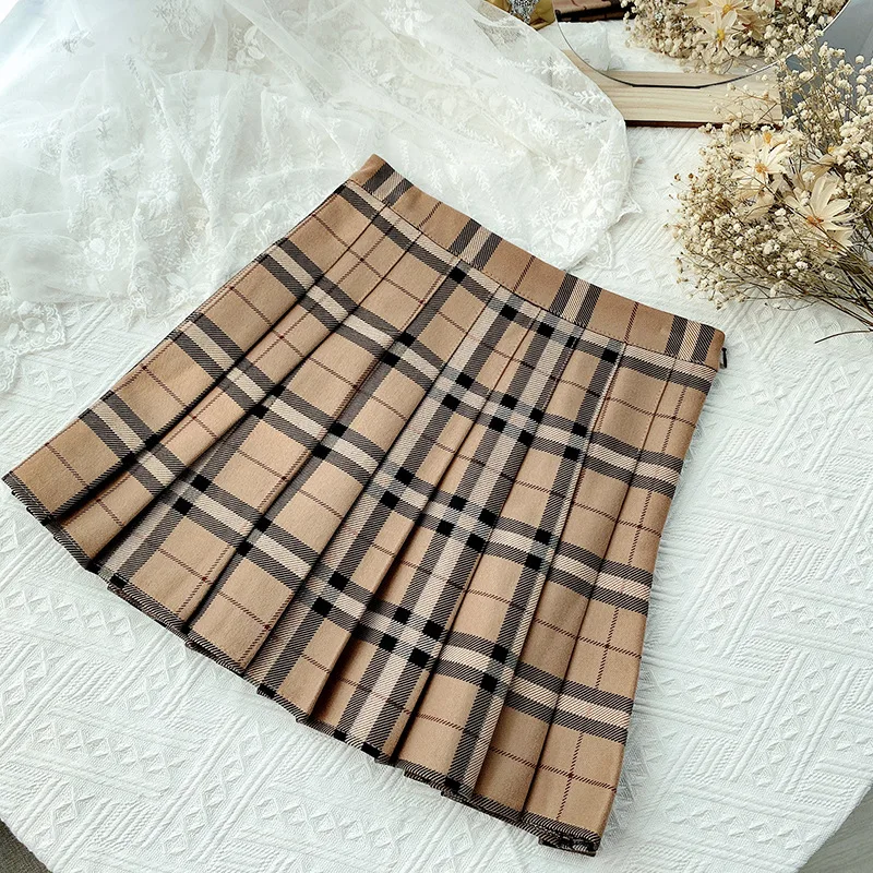 Женская юбка в полоску плиссированная Осенняя мини-юбка Корейском стиле с