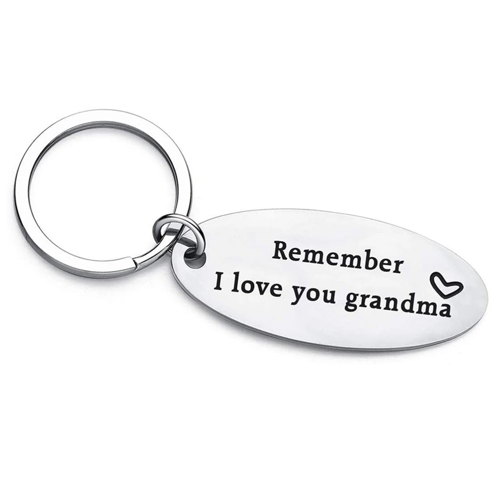 

Mothers Day Gifts for Grandma, Grandmother Birthday Keychain Gift from Granddaughter Grandson - Remember I Love You Grandma