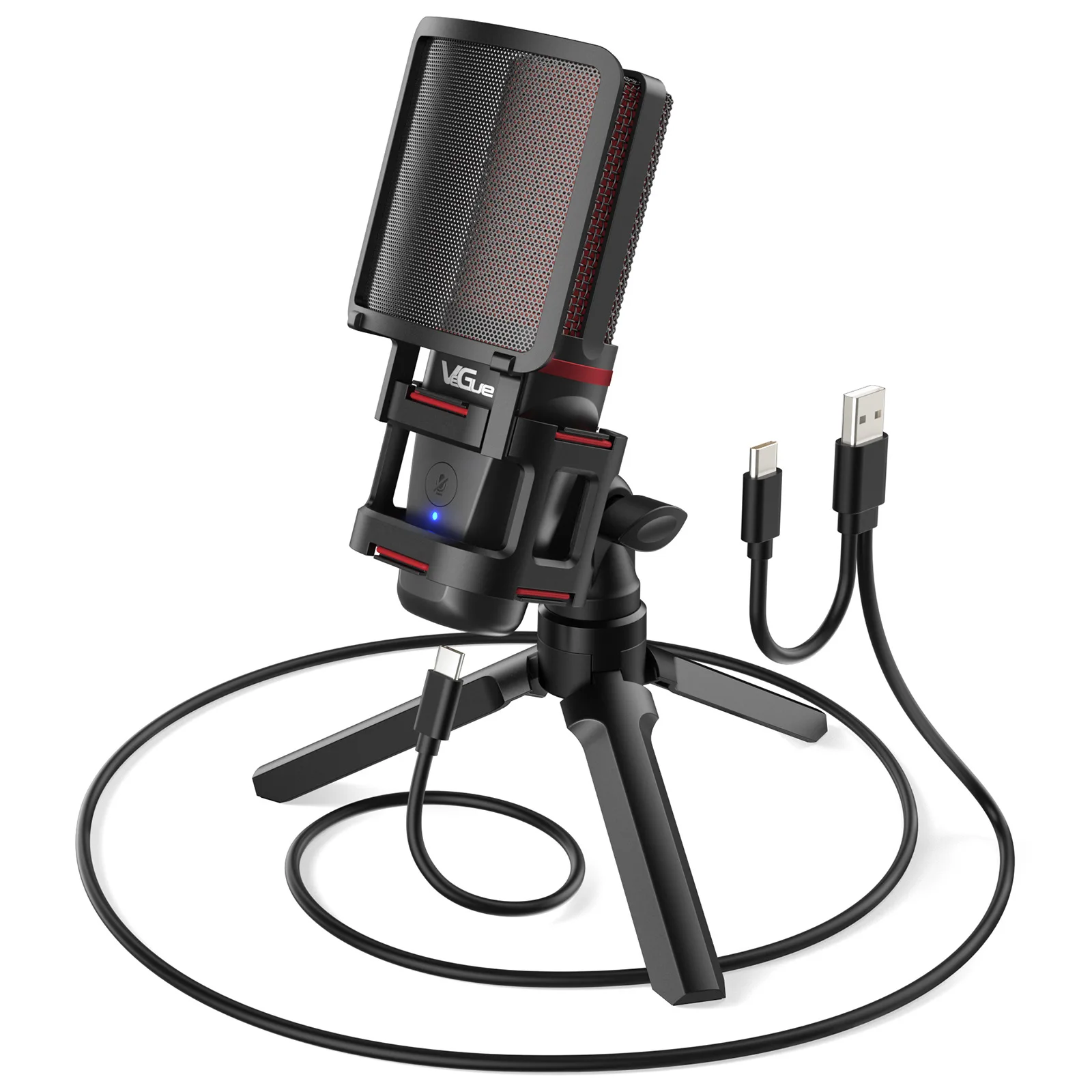 

USB Microphone with Pop Filter Professional Condenser Microphone Studio Recording for PC Computer Phone PS5 youtube Streaming