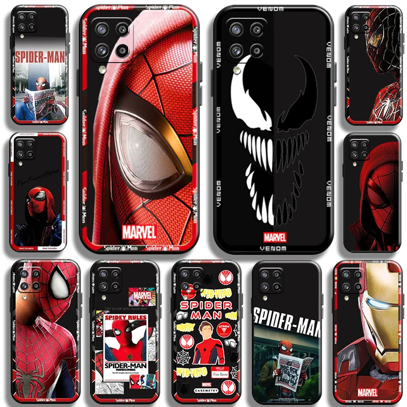 

Marvel Spiderman Iron Man Phone Case for Samsung Galaxy M12 TPU Liquid Silicon Back Shockproof funda Cases Carcasa