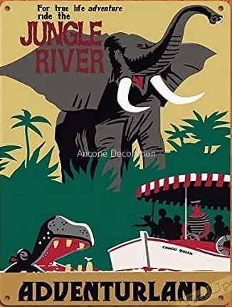

Jungle Cruise Boat Attraction Cafe Bar Pub Beer Wall Decor Art Metal Tin Sign Poster Retro
