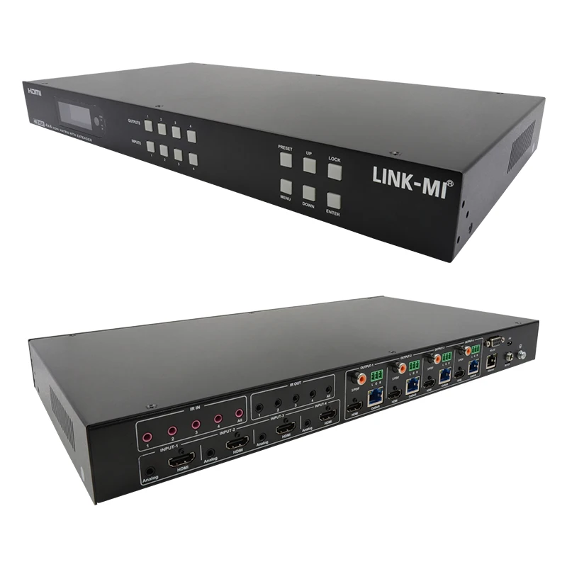 Фото Матричный удлинитель HDMI 70 м 4x4 с 4 петлями HDMI через Ethernet-кабель Ca6, поддержка 4K60 Гц, 18 Гбит/с, HDR, IR, SPDIF, EDID №5