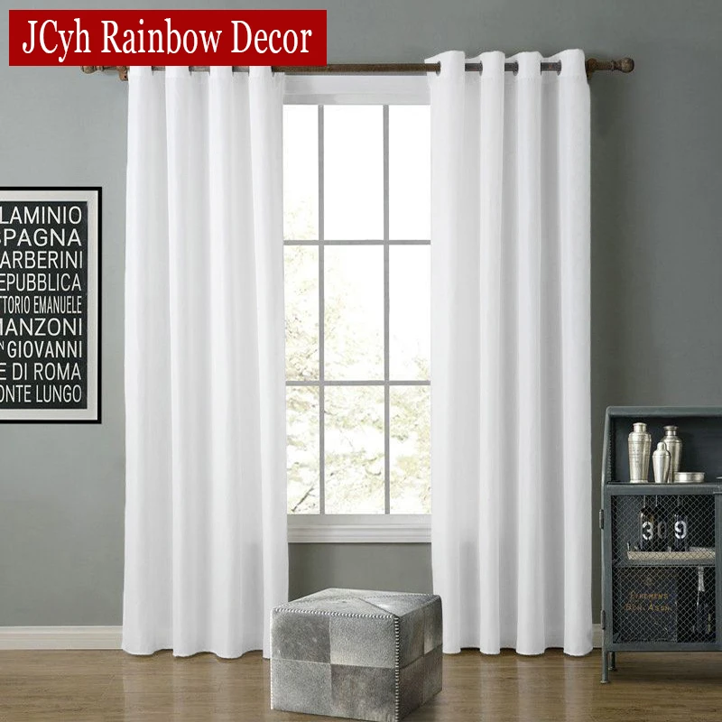 

Modern White Blackout Curtains for Bedroom Living Room Window Curtain Hall Door Drapes Elegant Tende Cortina 85% Shading Rideaux