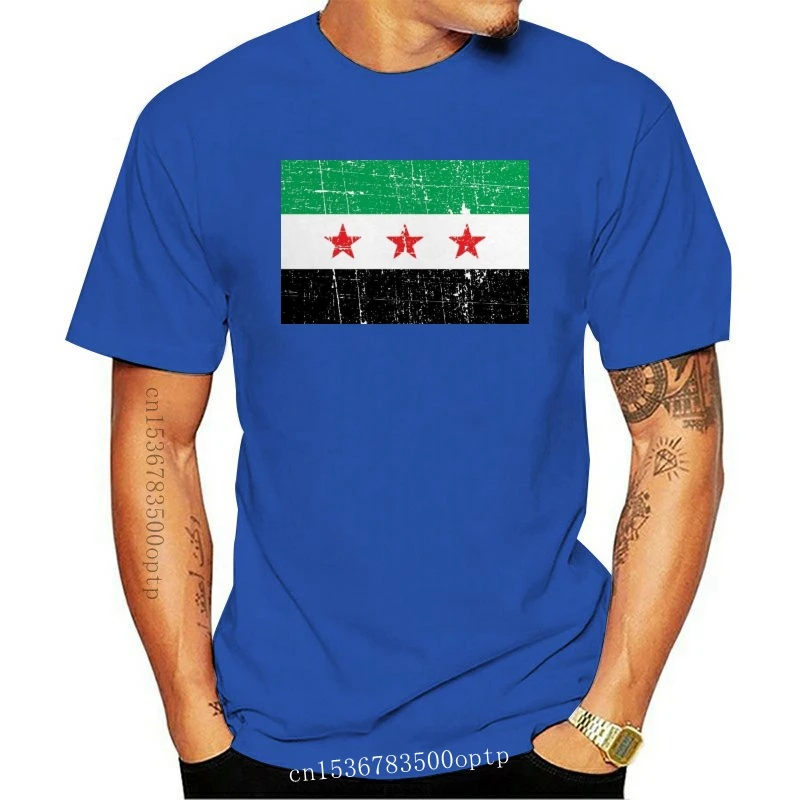 

New Free Shipping Summer SHIRT SYRIA Summer Fashion SYRIAN NATIONAL FLAG MENS T Men Clothing COALITION DISTRESSED LOOK