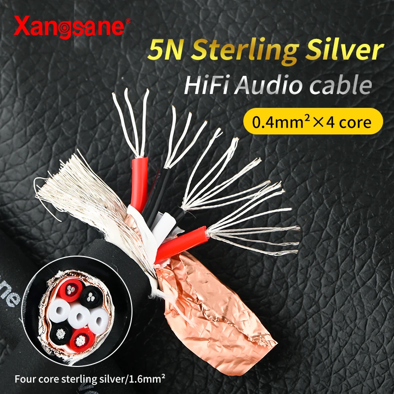 

Xangsan5n 1,6 мм² 4-ядерный аудио кабель из стерлингового серебра HiFi USB кабель для декодирования RCA кабель XLR кабель DIY объемный кабель