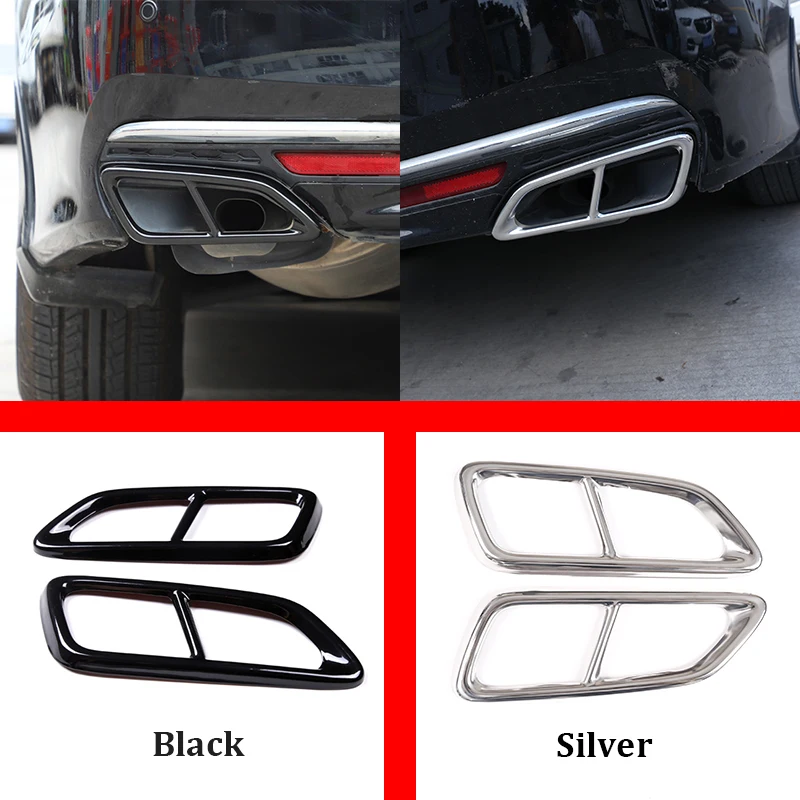 

For 2014-2017 Honda Accord Stainless Steel Black/Silver Car Rear Exhaust Tail Pipe Trim 4 Holes Cover Auto Exterior Accessories