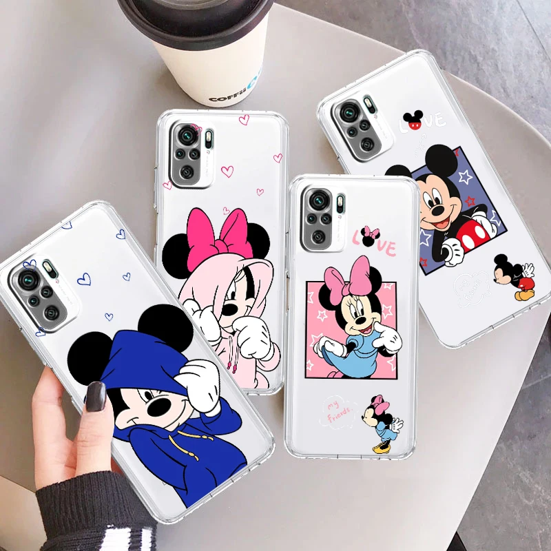 

Disney Mickey Minnie Love For Xiaomi Redmi Note 12 11 11S 11T 10 9 8 7 6 5 4 Pro 5G 4G Silicone Transparent Soft Phone Case