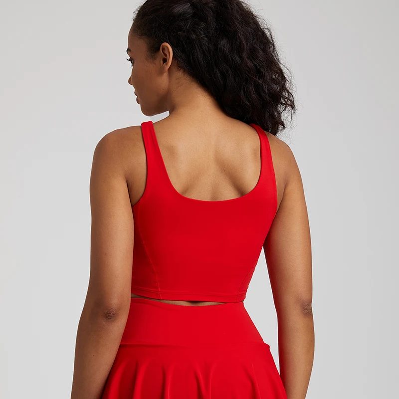 Спортивный удлиненный бюстгальтер Naked Feel средней длины женский топ с U-образной