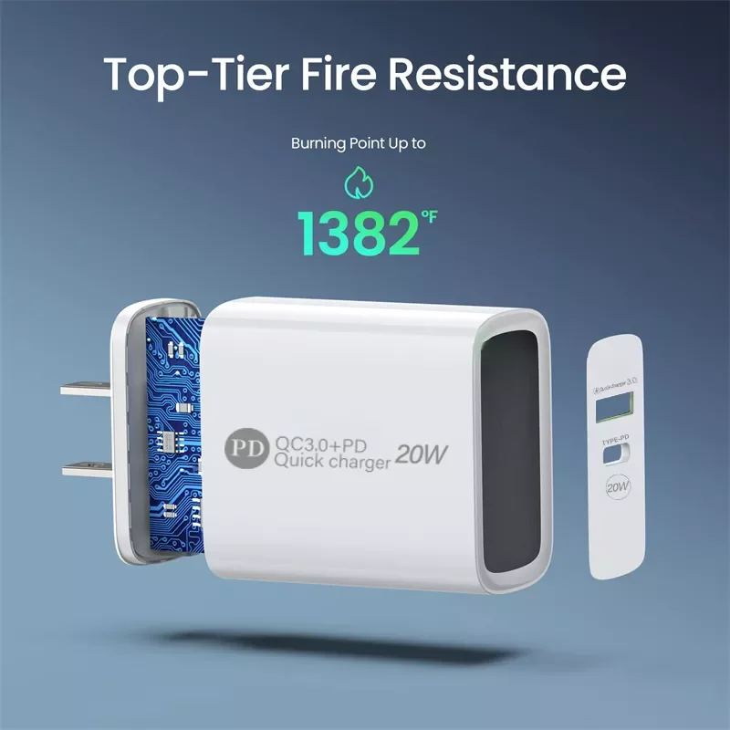 

Hot Sales For iPhone 13 12 Pro iPad PD 20W USB Charger Quick Charge QC 3.0 Fast Phone Wall Charger Adapter