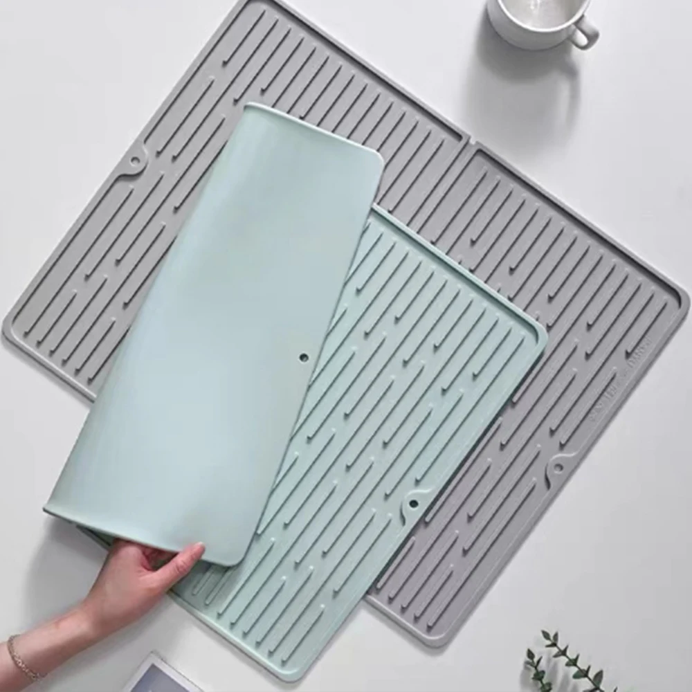 

Drain Mat Insulated Protector Kitchen Foldable Mat Home Drying Sink Kitchen Mat Slip Table Sink Anti Soft Dishes Dishes Silicone