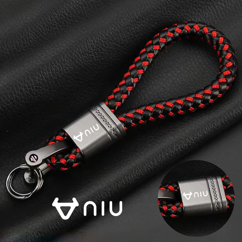 

For Electric Scooter Niu N1 N1s N-gt U M More Models Accessories Custom LOGO Motorcycle Braided Rope Keyring Metal Keychain