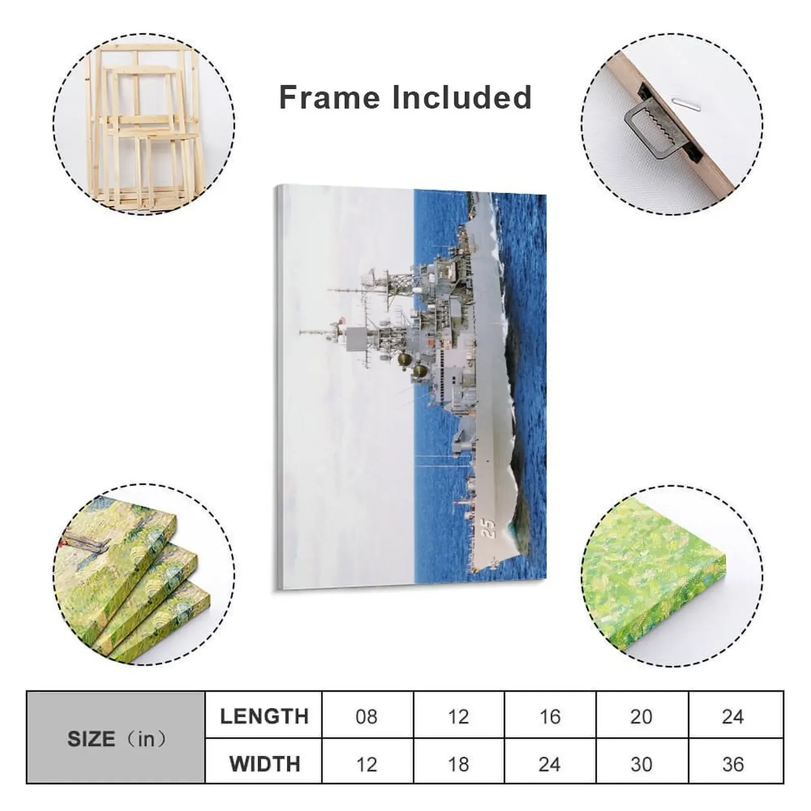 USS BAINBRIDGE (CGN-25) КОРАБЛЬНЫЙ МАГАЗИН Картина на холсте скандинавский домашний декор