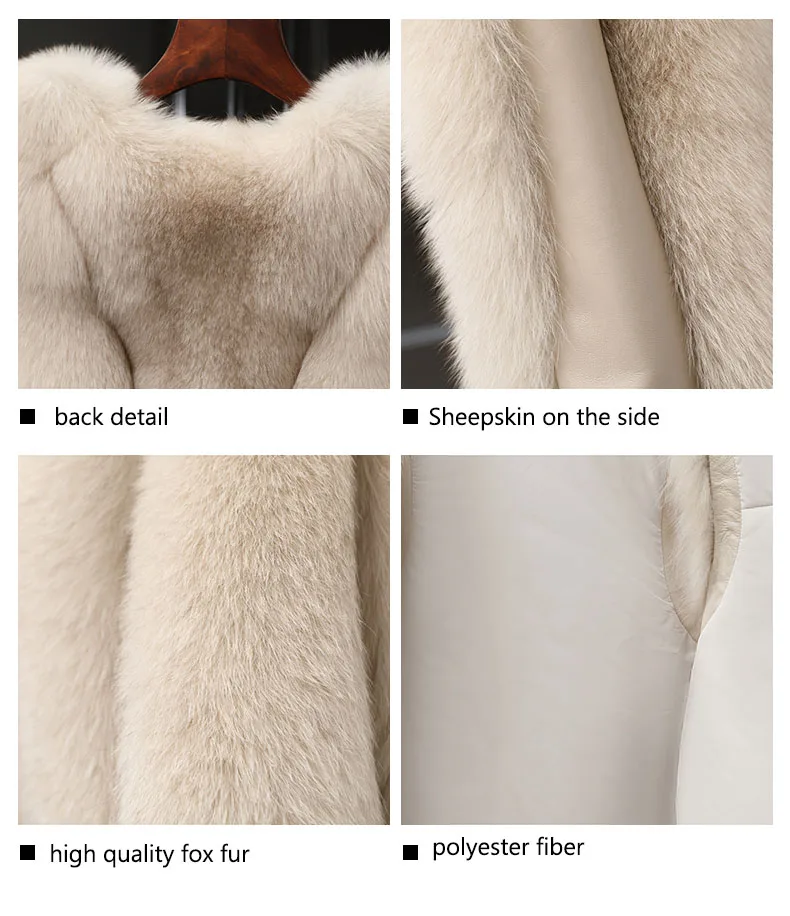 Женская зимняя куртка из натурального Лисьего меха черная элегантная пушистая