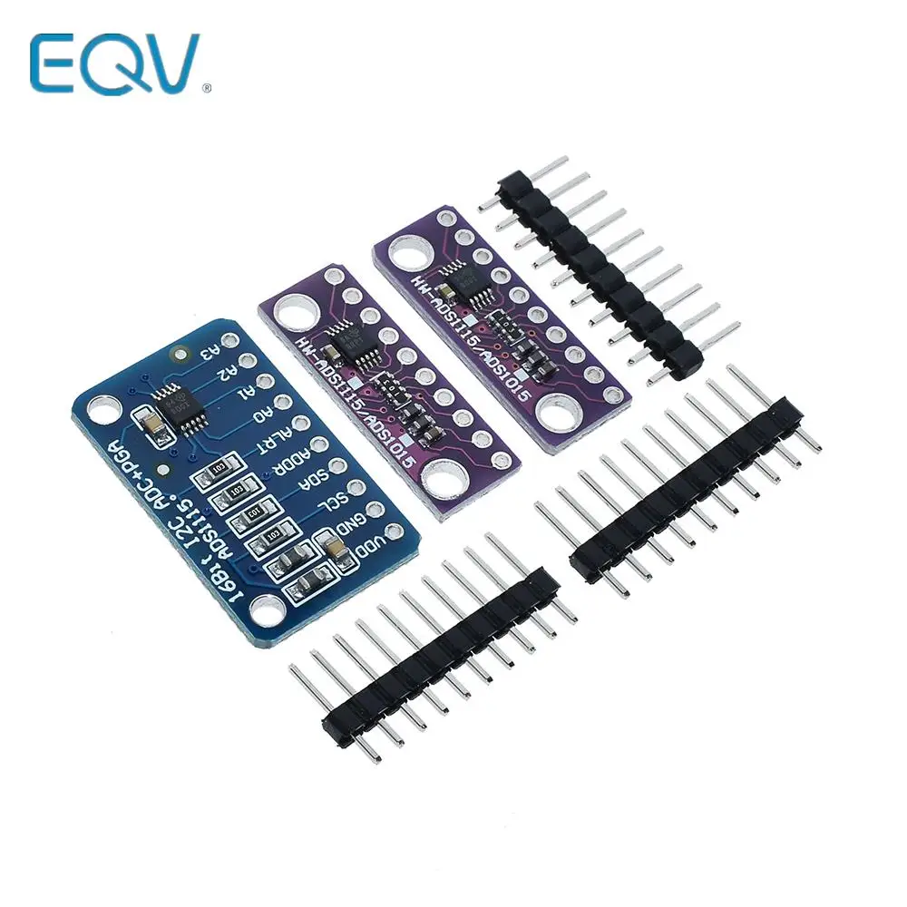 

16 Bit I2C ADS1115 ADS1015 Module ADC 4 channel with Pro Gain Amplifier 2.0V to 5.5V for Arduino RPi