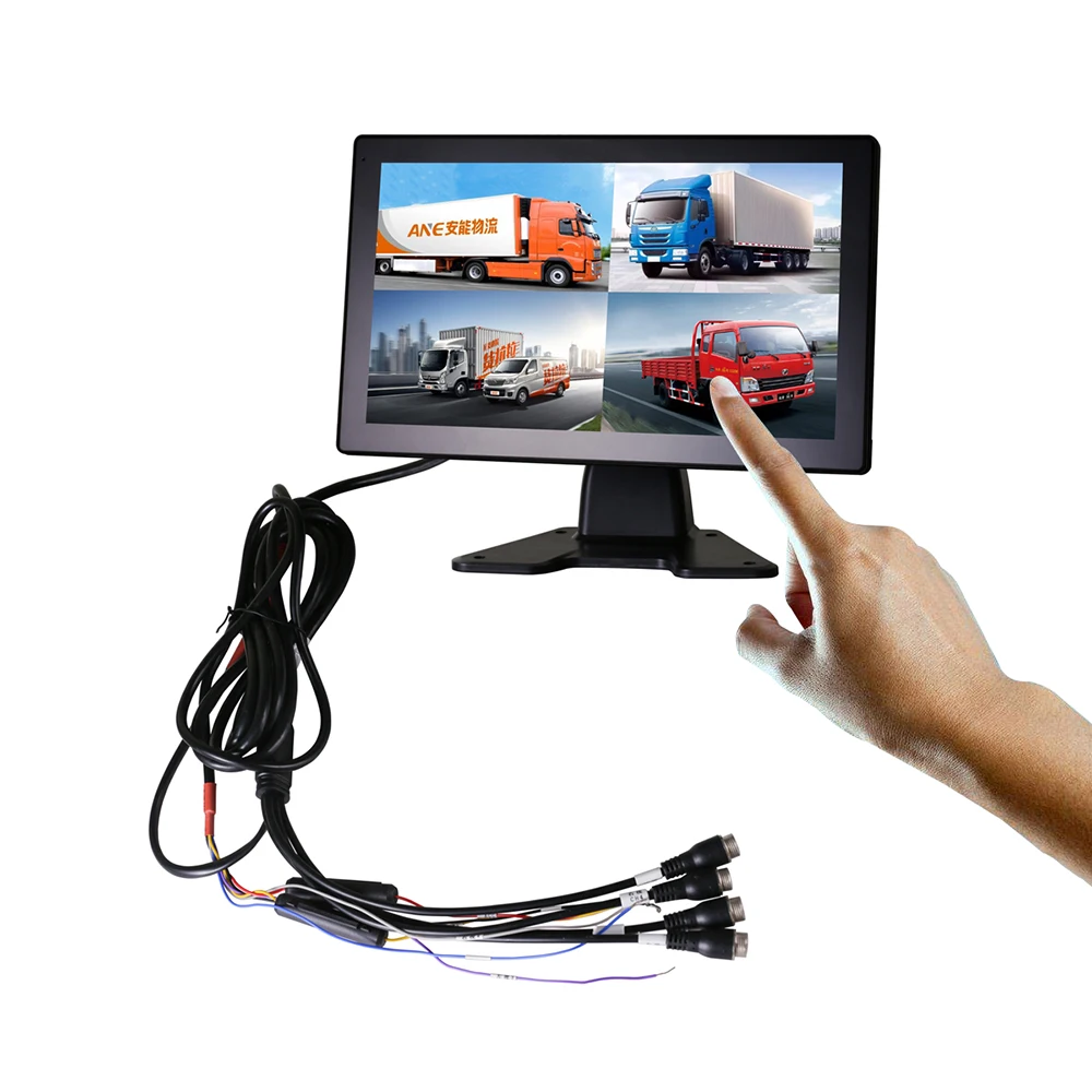 4 канала черная коробка задняя Автомобильная камера 10 дюймов DVR монитор грузовик