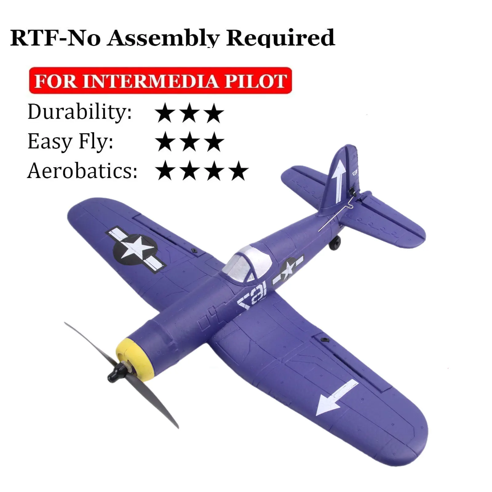 

New 4CH Remote Control Plane F4U Corsair 2.4Ghz RC Plane RTF EPP 761-8 400mm for Beginner rc Aircraft gifts for Children Adults