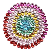 hl 200pcs mixed colors acrylic button drop shaped sewing rhinestones diy crafts for cloth shoes dress decorations