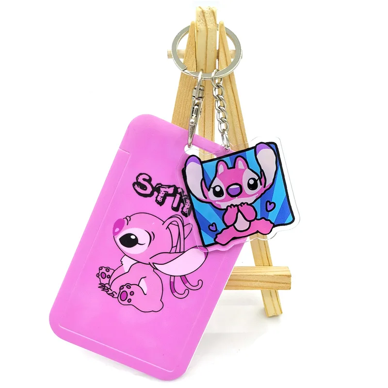 

Stitch Lilo Stitch Handmade lovely color flower key chain headset cover key ring cartoon charm bag pendant car key chain