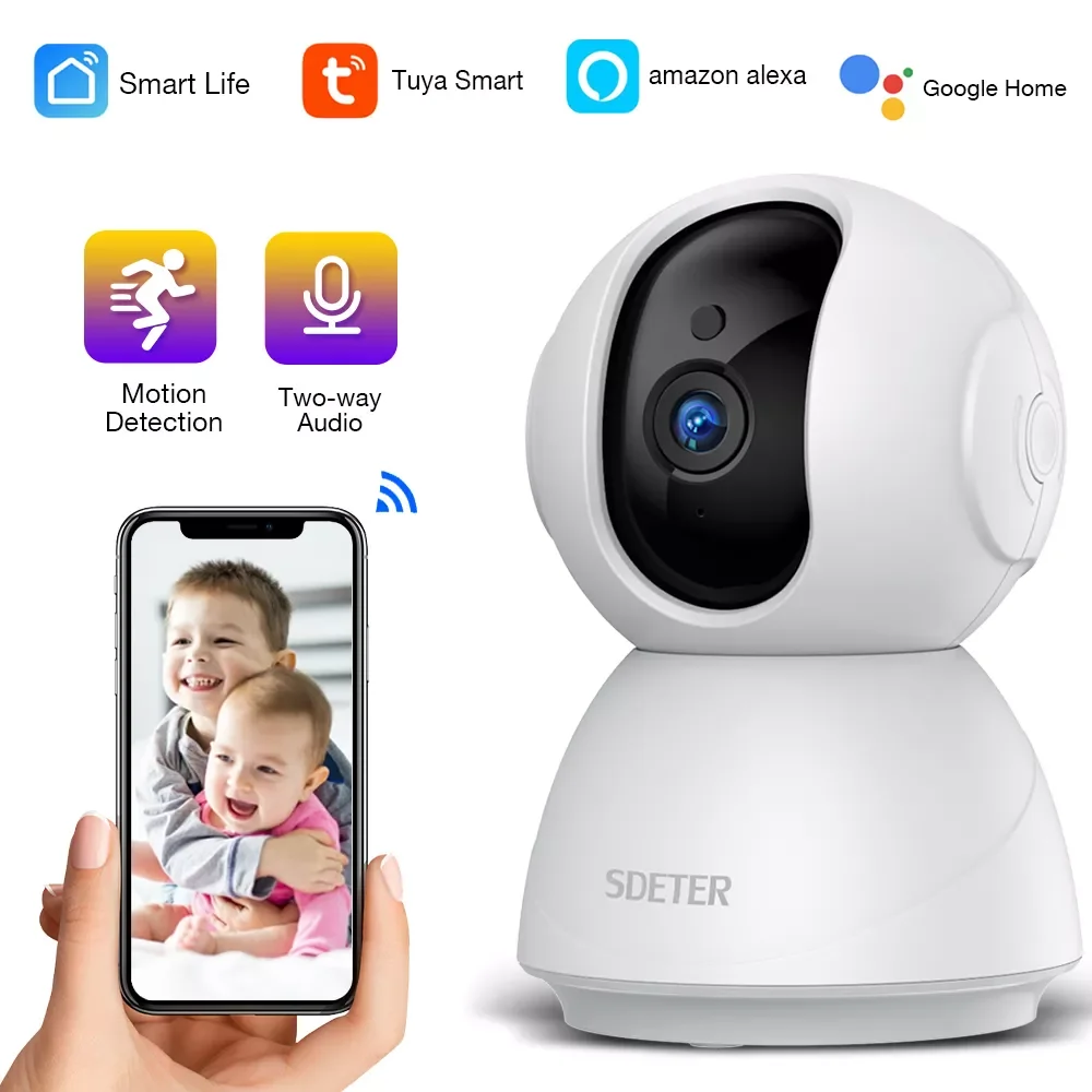 

NEW2023 SDETER Indoor IP Camera Wifi 3MP HD Pan&Tilt 2-Way Audio 24/7 Recording Motion Detection Wireless Smart Home Cam for