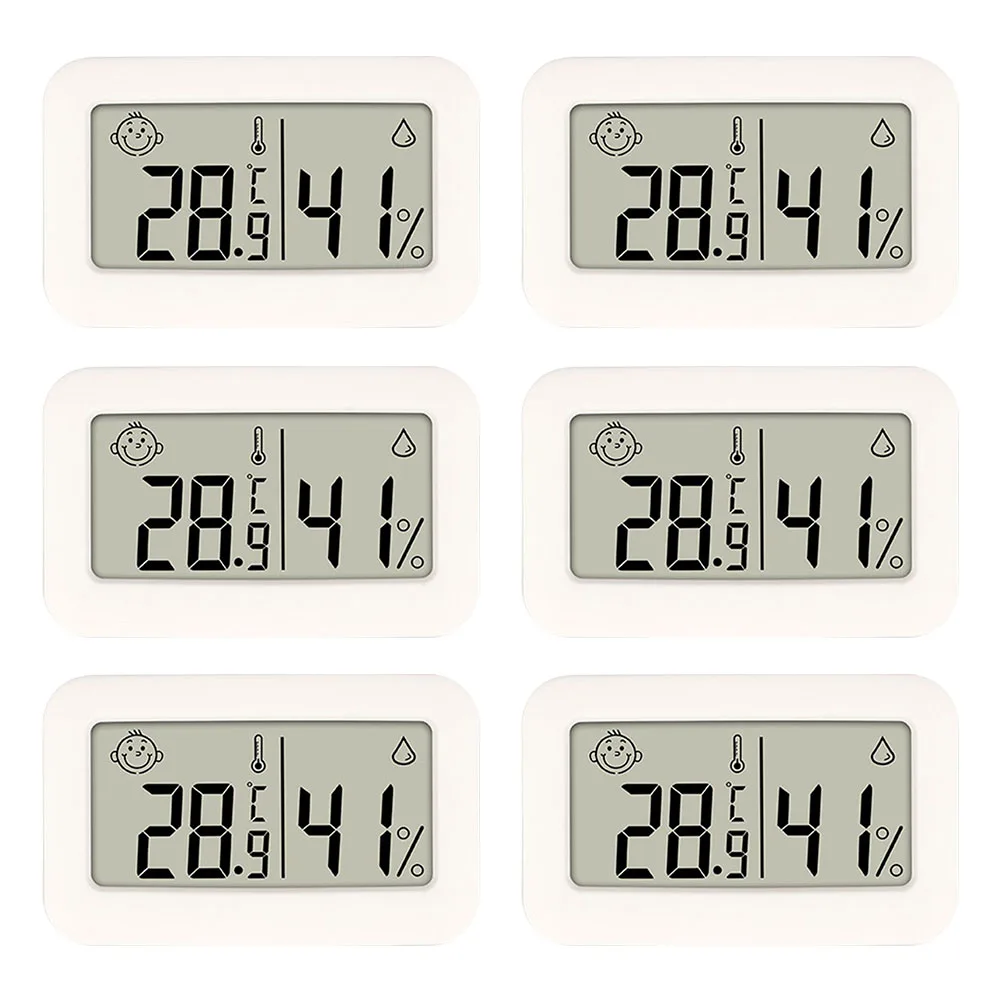 3/6Pcs Mini Temperature And Humidity Meters With A Clear Screen Large Font Miniature Digital For Greenhouses Wine Cellars
