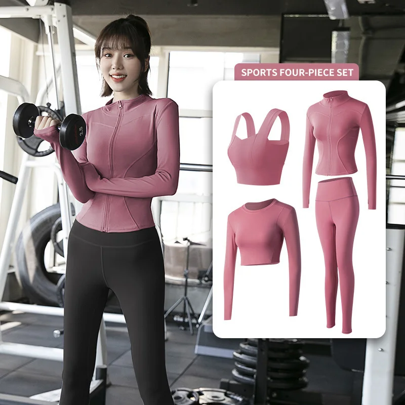 

2/3/4pcs Yoga Sets Women's Tight Slimming Yoga Clothes Sports Pants Gym Quick-drying Clothes Fitness Clothes Running Sports Suit